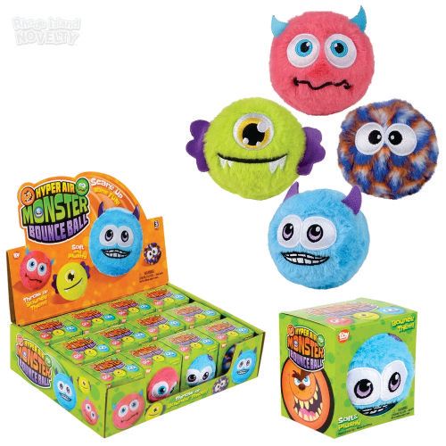 Hyper Air Plush Monster Bounce Ball 3.25&quot; - 12 Ct Box