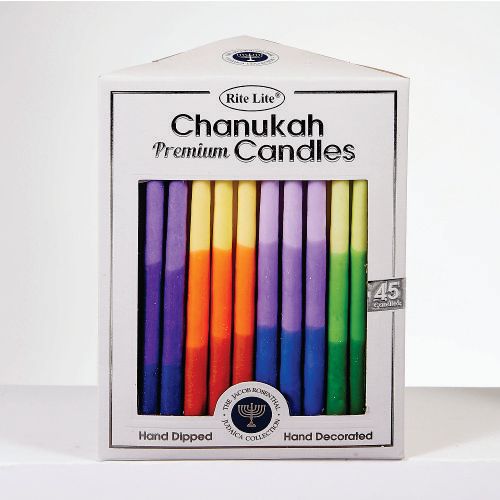 Premium Chanukah Candles - Multi Tri-Color 45 Ct