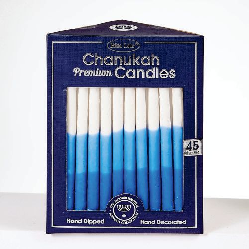 Premium Chanukah Candles - Blue, Light Blue &amp; White 45 Ct