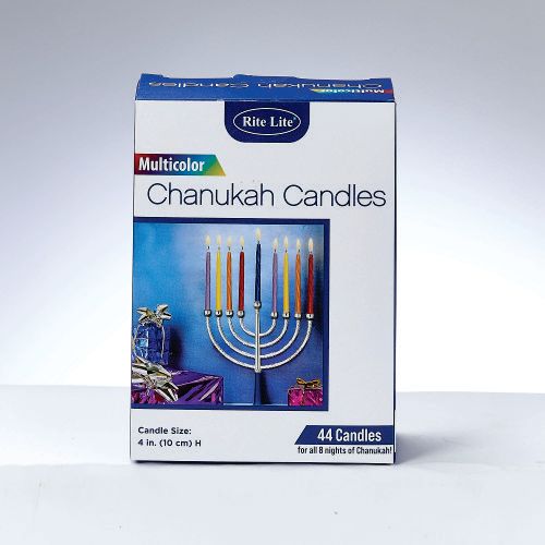 Chanukah Candles - Multicolored 44 Ct