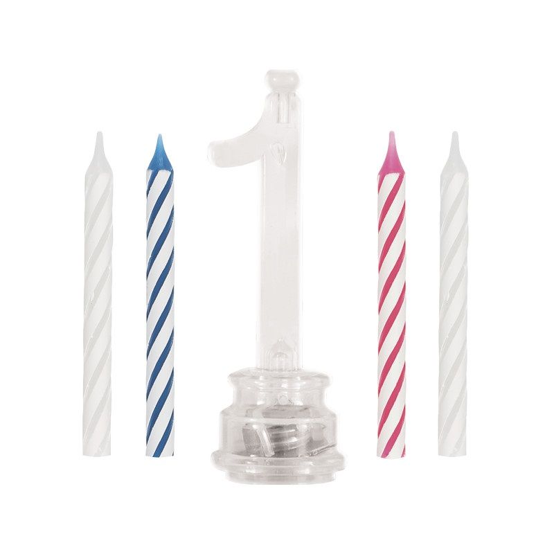 Numbered Flashing Candle Holder w/ Candles -, Style: 1