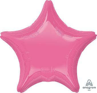 Rose  Star - 19&quot; Helium Filled Foil Balloon, Ribbon