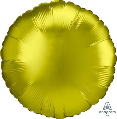 Luxe Lemon Round - 17" Helium Filled Foil Balloon, Ribbon