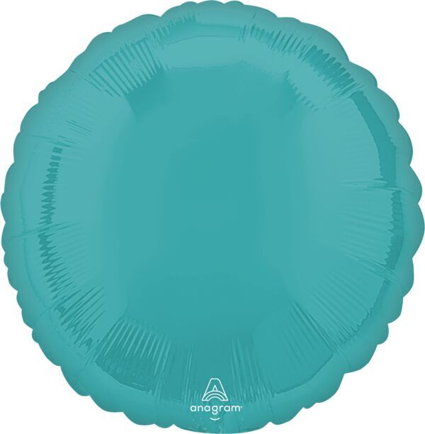 Vibrant Blue Round - 17&quot; Helium Filled Foil Balloon, Ribbon