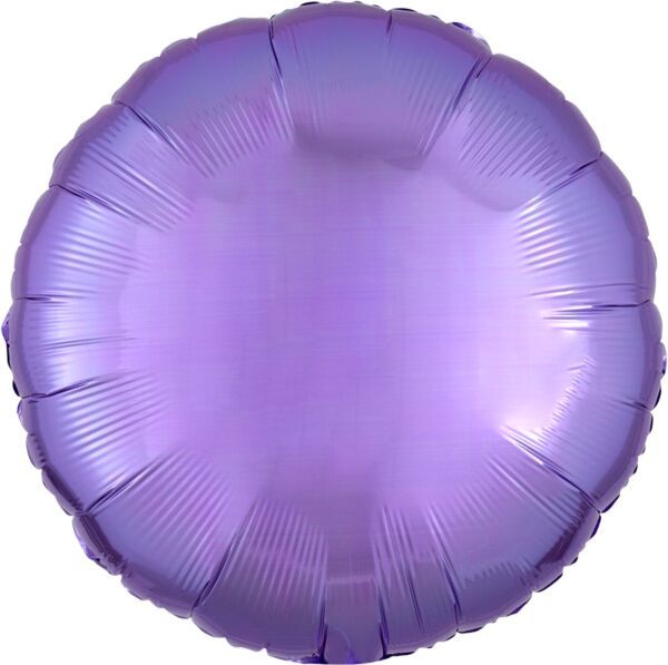 Pearl Lavender Round - 17&quot; Helium Filled Foil Balloon, Ribbon