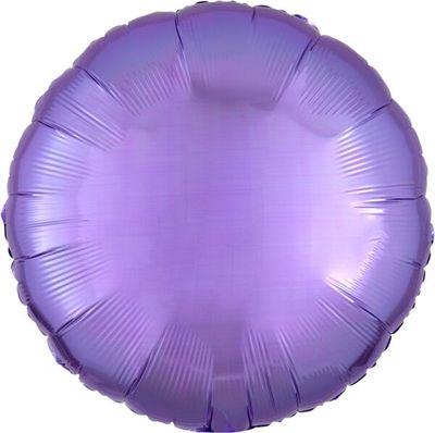 Pearl Lavender Round - 17" Helium Filled Foil Balloon, Ribbon