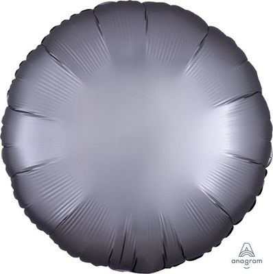 Luxe Platinum Round - 17" Helium Filled Foil Balloon, Ribbon