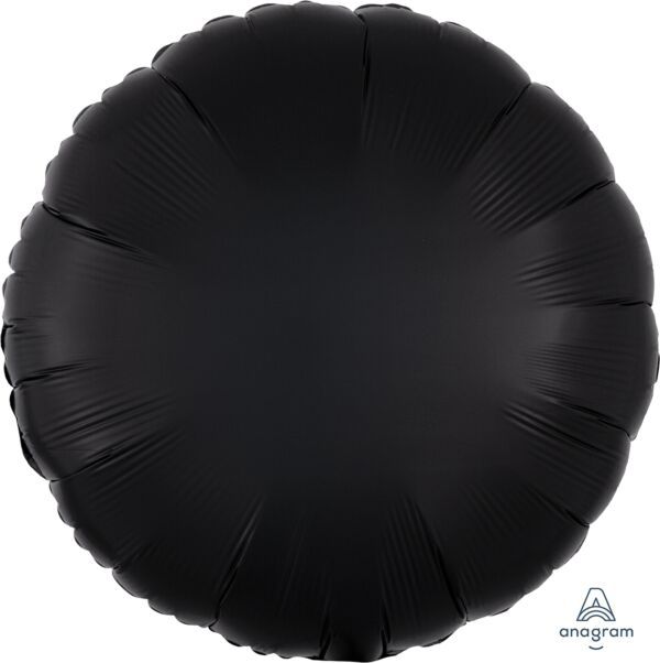 Luxe Onyx Round - 17&quot; Helium Filled Foil Balloon, Ribbon