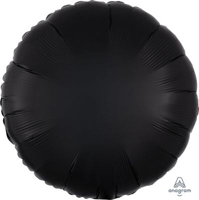 Luxe Onyx Round - 17" Helium Filled Foil Balloon, Ribbon