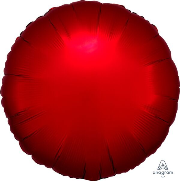 Luxe Sangria Round - 17&quot; Helium Filled Foil Balloon, Ribbon