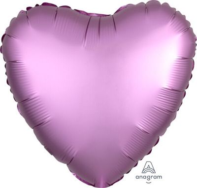 Luxe Flamingo Heart - 17" Helium Filled Foil Balloon, Ribbon
