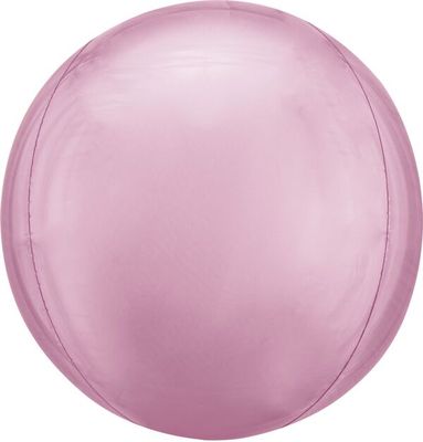Pastel Pink Orbz - 15" Helium Filled Foil Balloon, Ribbon