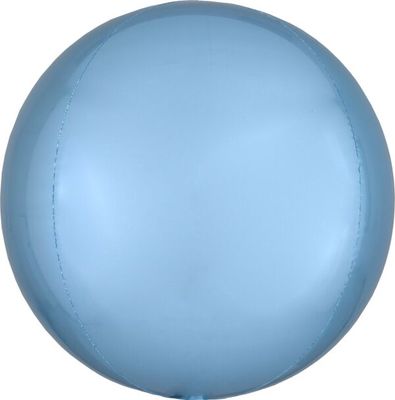 Pastel Blue Orbz - 15" Helium Filled Foil Balloon, Ribbon