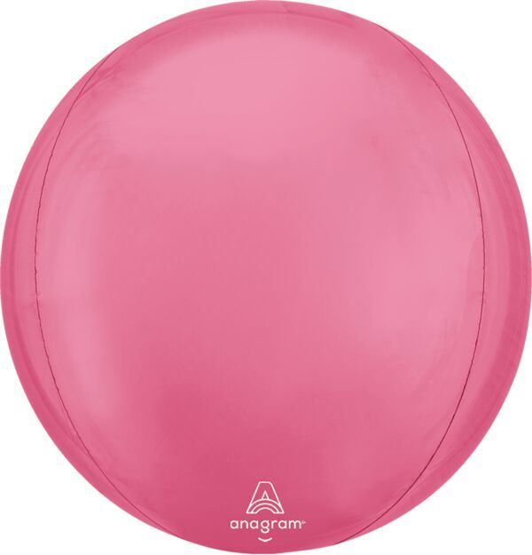 Vibrant Pink Orbz - 15&quot; Helium Filled Foil Balloon, Ribbon