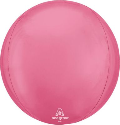 Vibrant Pink Orbz - 15" Helium Filled Foil Balloon, Ribbon