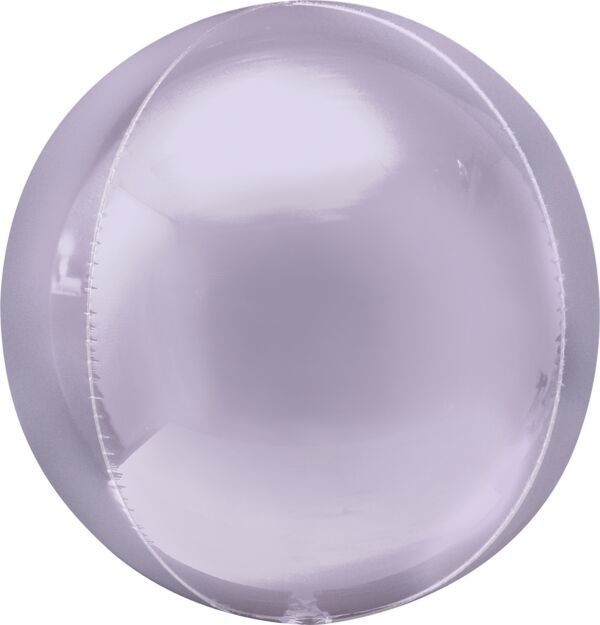 Pastel Lilac Orbz - 15" Helium Filled Foil Balloon, Ribbon