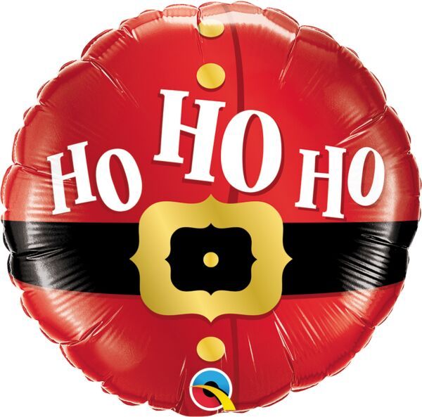 Ho Ho Ho Santa&#39;s Belt - 18&quot; Helium Filled Foil Balloon, Ribbon