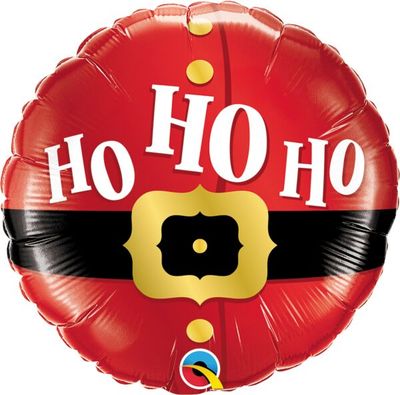 Ho Ho Ho Santa&#39;s Belt - 18&quot; Helium Filled Foil Balloon, Ribbon