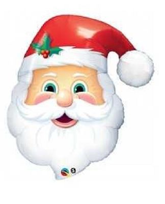 Santa Claus Christmas - 31&quot; Helium Filled Foil Balloon, Ribbon