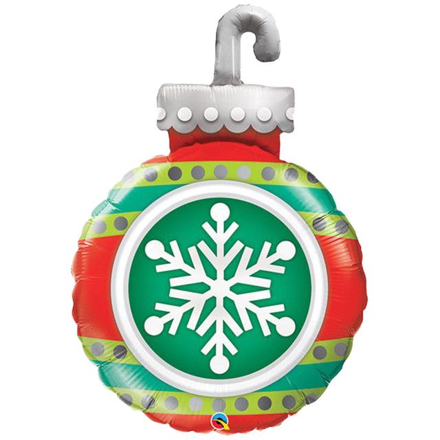 Snowflake Ornament- 35&quot; Helium Filled Foil Balloon, Ribbon