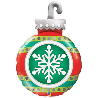 Snowflake Ornament- 35&quot; Helium Filled Foil Balloon, Ribbon