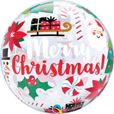 Everything Christmas - 22&quot; Helium Filled Bubble Balloon, Ribbon
