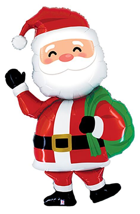 Special Delivery Santa - 59&quot; Helium Filled Foil Balloon, Ribbon