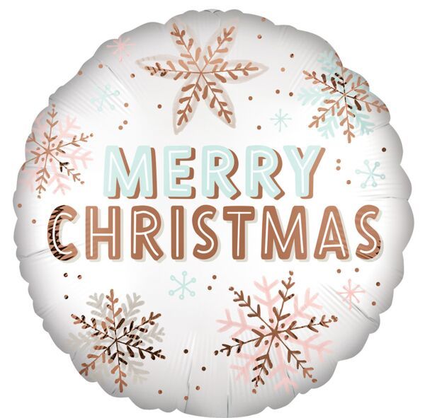 Satin Christmas Winter Wonderland - 18&quot; Helium Filled Foil Balloon, Ribbon