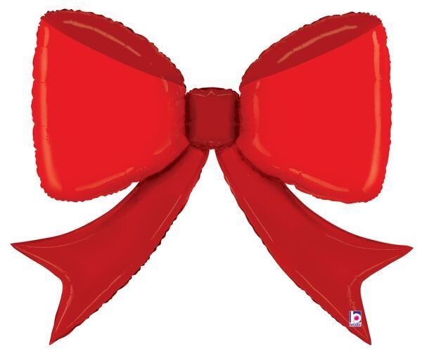 Red Bow - 41&quot; Helium Filled Foil Balloon, Ribbon