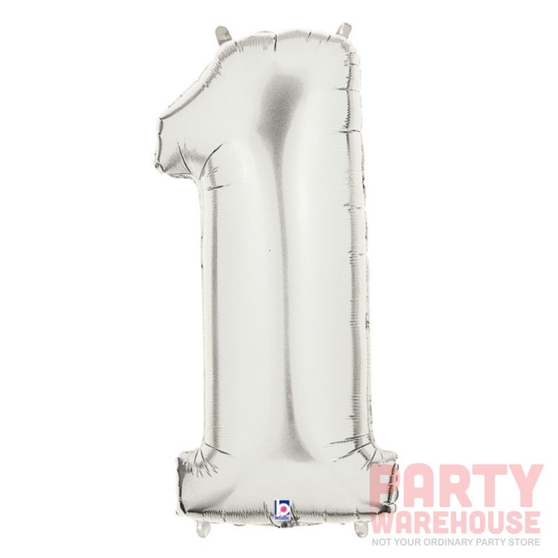 Silver 34&quot; Helium Filled Foil Balloon and Ribbon, Style: #1