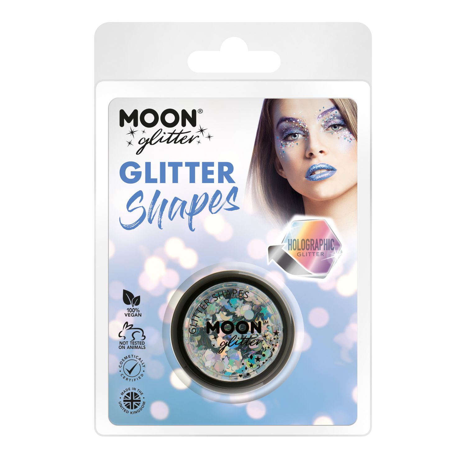 Holographic Glitter Shapes 3g, Color: Silver