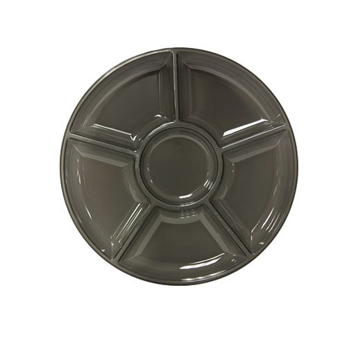 5 Section Round Tray -, Color: Black, Size: 12"