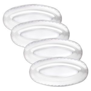 Oval Tray Clear -, Size: 13" X 6.5"