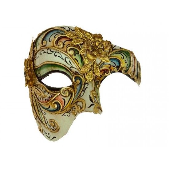 Venetian Phantom Mask Gold/, Color: Green