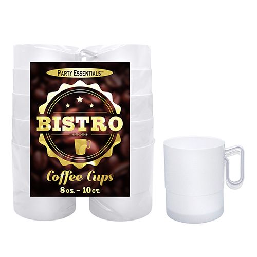 Bistro Coffee Cups 8oz, Color: White, Count: 10 Ct