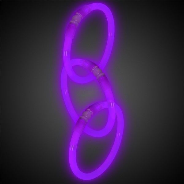 8" Glow Bracelets 3 Ct -, Color: Purple