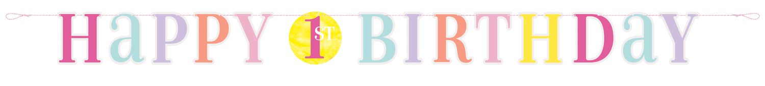 1st Birthday Pink Dots Letter Banner