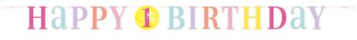 1st Birthday Pink Dots Letter Banner