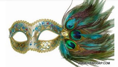 Peacock Mask w/Feathers