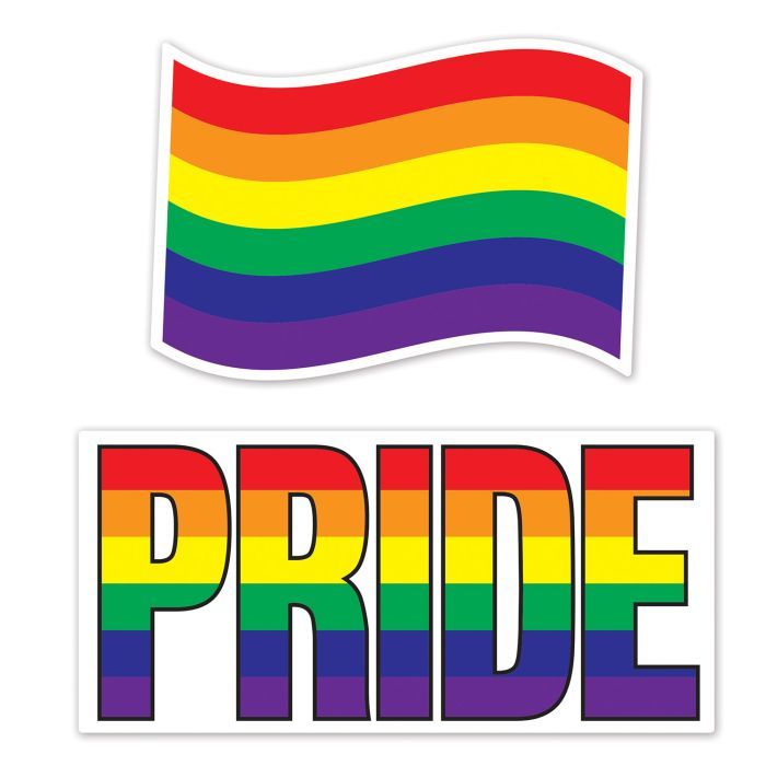 Jumbo Rainbow Pride Cutouts 2ct