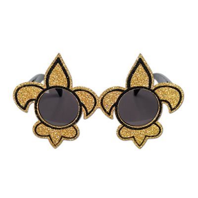 Glittered Fleur De Lis Glasses