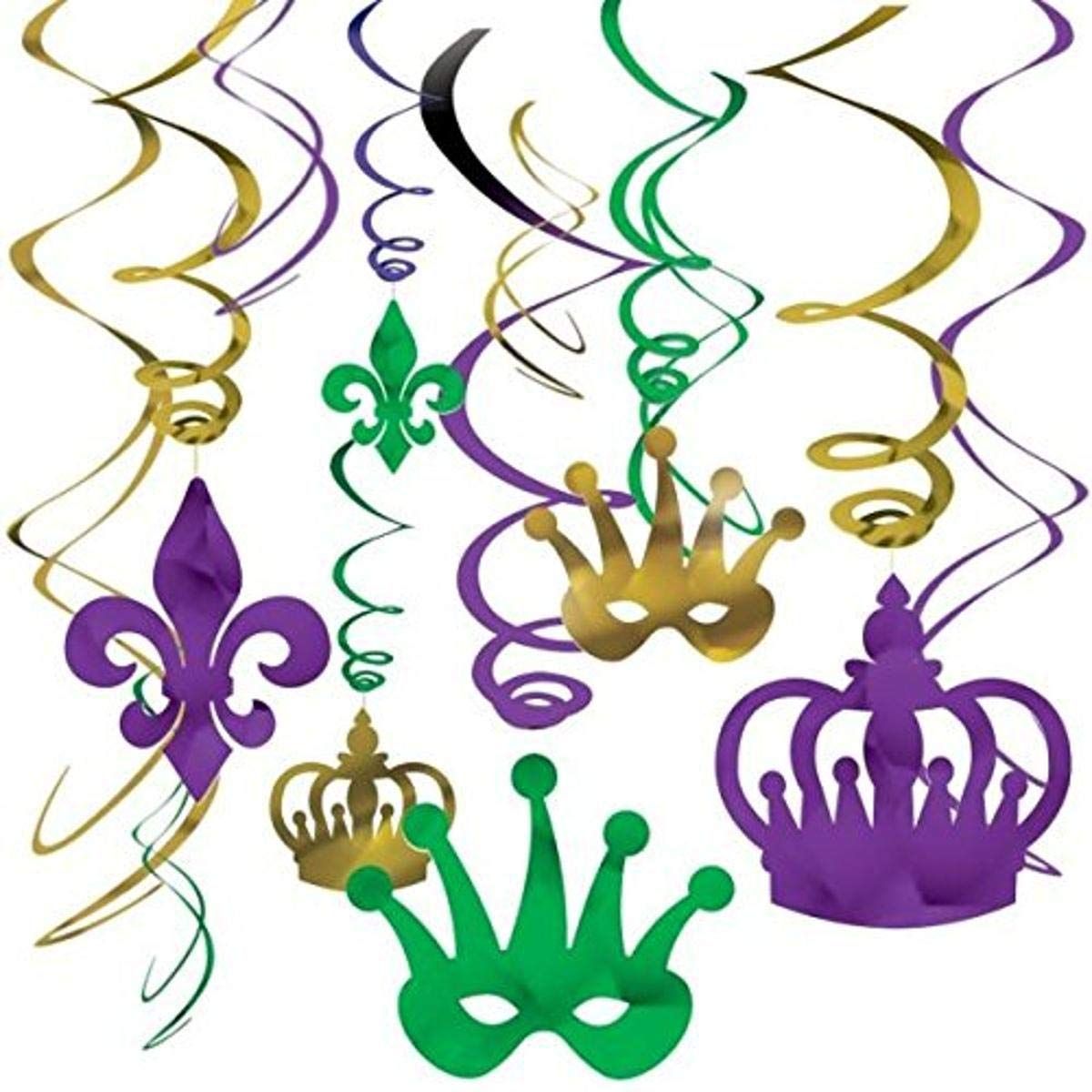 Mardi Gras Swirl Decor 12ct