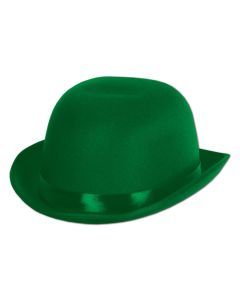 Green Satin Sleek Derby Hat
