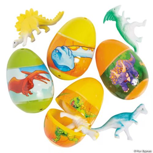3" Dinosaur Filled Eggs 12 Ct