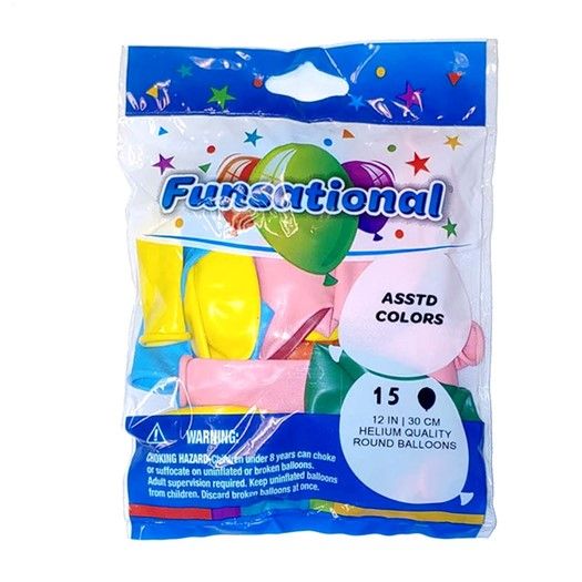 Funsational Standard Assorted 12" - , Count: 15 Ct