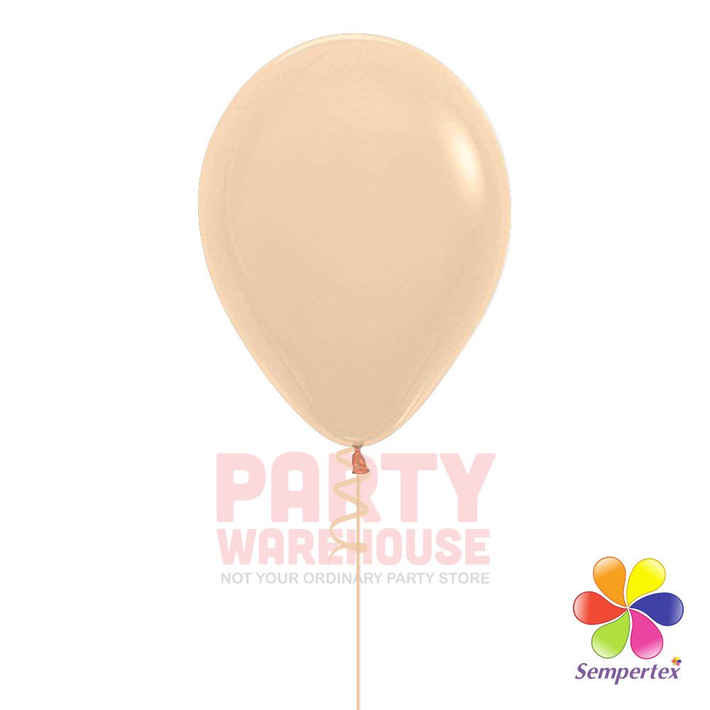 Pastel Matte Malibu Peach 11" Helium Filled Latex Balloon and Ribbon