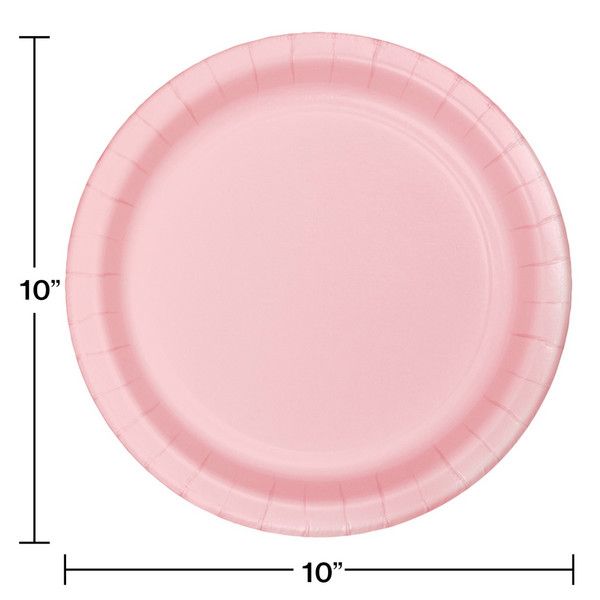 10" Paper Dinner Plate Classic Pink 24 Ct