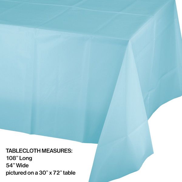Rect Plastic Tablecover Pastel Blue 54" x 108"