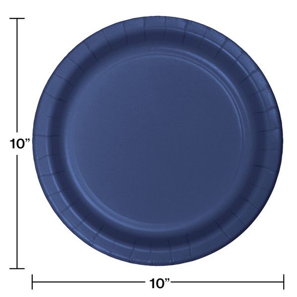 10" Paper Dinner Plate Navy 24 Ct
