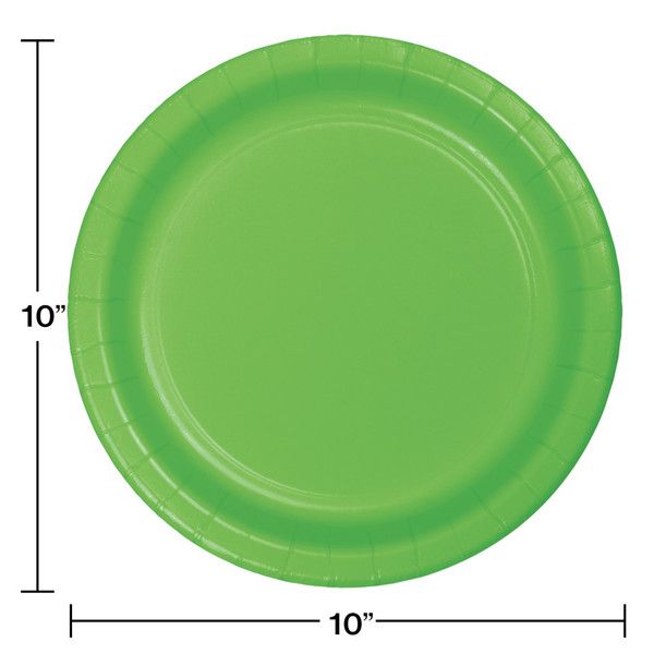 10" Paper Dinner Plate Fresh Lime 24 Ct